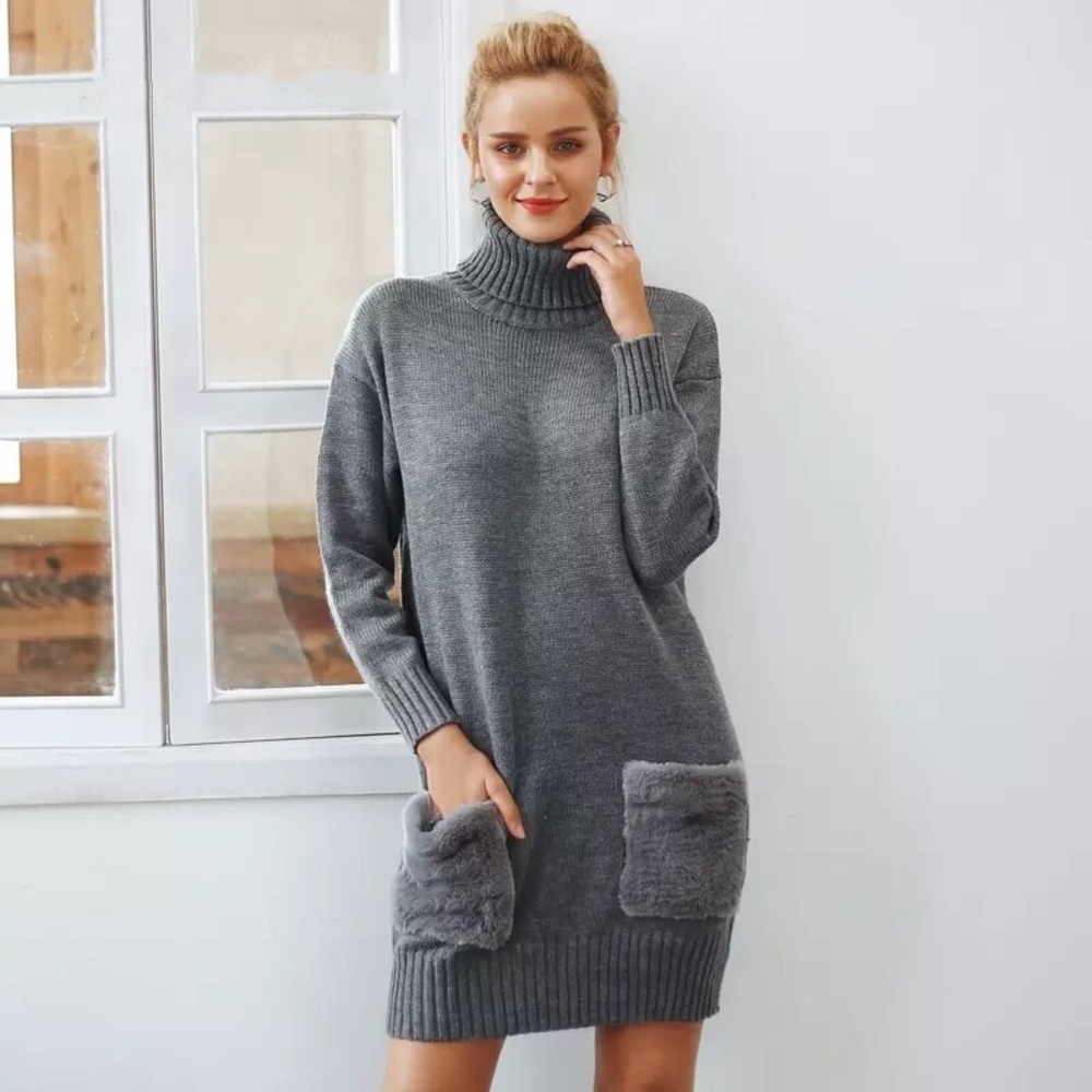 🌸Make an offer!🌸 furry pocket turtleneck sweater - Picture 7 of 8